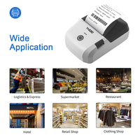 Imprimante thermique portable sans fil pour reçus et étiquettes de codes-barres, imprimante thermique de 58 mm, compatible avec Windows/Android/iOS