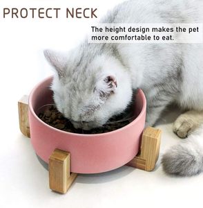 Manufacturer Wholesale Multi Colors Ceramic Wooden <b>Frame</b> Pet Cat Dog Bowl - Product Image 6