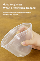Gobelet à soupe jetable en plastique PET épaissi, anti-fuite, avec couvercle, doré estampé, pour boîte à lunch, bol, à paroi simple, qualité alimentaire, pour porridge à emporter