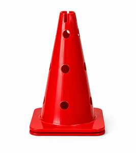 Cono de Entrenamiento de Plástico Rojo con Base y Orificios para Prácticas Deportivas, Fútbol, Cricket, Ejercicios de Agilidad, Niños, Principiantes, Actividades al Aire Libre - Product Image 3