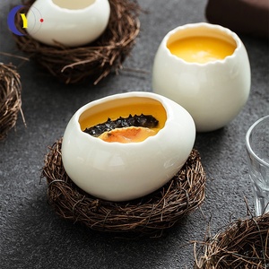 2025 New Design Irregular Eggshell Shape <b>Ceramic</b> Dinner Bowl Small Stew <b>Pot</b> and Creative Dessert Tableware Sustainable Feature - Product Image 4