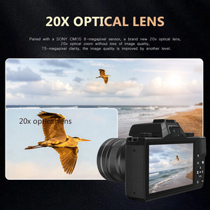 Caméra de poche WD100 4K Ultra HD 75MP Zoom optique 20X Écran 4,0 pouces 30 filtres Lumière d'appoint Lentille UV Time-lapse Vlog - Product Image 4