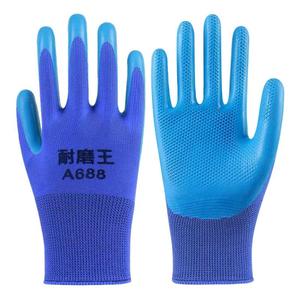 Guantes térmicos impermeables de invierno de seguridad cálidos térmicos de doble capa de látex azul - Product Image 5