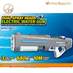 Электрический водяной пистолет 2-в-1 с двумя насадками для взрослых унисекс автоматический дальний летний игрушечный пластиковый пистолет для мальчиков - Product Image 4
