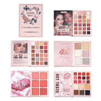 Palette de maquillage multi-usages en forme de livre, grande capacité, fards à paupières, blush, illuminateur, rouge à lèvres, tout-en-un, Paletas De Sombras