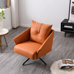 Fauteuil de salon de style minimaliste moderne avec roulettes pivotantes en cuir synthétique pour la maison, le bureau, l'appartement, l'hôtel - Product Image 2
