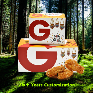 Custom Roast Wings Fry Nugget Fried Chicken Box Disposable Take Out Burger Paper Fries Box Fast Food Packaging