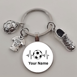 <span class=keywords><strong>Porte</strong></span>-clés personnalisé avec nom pour jouer au Football, vente en gros - Product Image 4