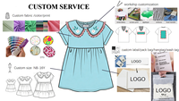 Robe décontractée à volants pour filles, color block, manches courtes bouffantes, boutonnée sur le devant, ourlet en dentelle, tenue printemps-été pour enfants