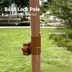 Sombrilla de Playa y Patio con Borlas, <span class=keywords><strong>Parasol</strong></span> Impermeable de 110 cm, con Inclinación Manual para Uso en Exteriores - Product Image 4