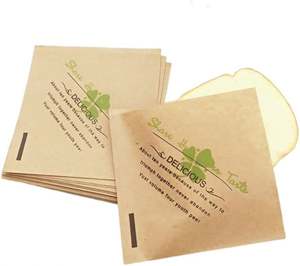 Envoltorios con Logotipo Impreso Personalizado, Bolsas Dobles Resistentes a la Grasa, para Sándwiches, Hamburguesas, Galletas, Muffins, Pan, Bolsa de Papel Kraft Resistente al Aceite - Product Image 1