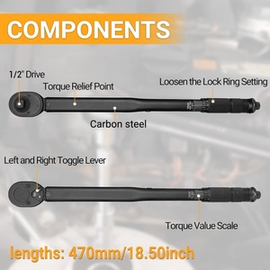 Clé dynamométrique à tube plat <span class=keywords><strong>noir</strong></span> 1/2 pouces Drive Click 10 ~ 150 Ft-Lb/13.6 ~ 203.5 Nm - Product Image 2