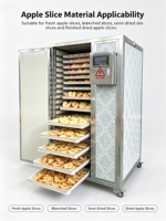Machine à sécher les tranches de pommes, four de séchage à circulation d'air chaud, déshydrateur de fruits multi-plaques en acier inoxydable pour la transformation des chips de pommes