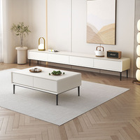 Mesa de Centro para TV Simple y Moderna con Función de Almacenamiento Creativa y Mesa de Té con Gran Espacio de Almacenamiento