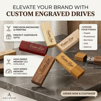 Clé USB en bois pour cadeau de mariage, 1 Go, 2 Go, 4 Go, 8 Go, avec boîte en bois, coffret cadeau, clé USB écologique