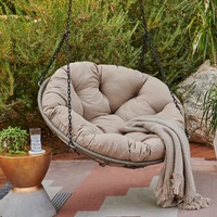 Chaise Claire Papasan 2026 la plus vendue – Cadre en fibre tressée, coussin doux lavable pour une relaxation optimale, idéale pour les coins lecture et les espaces de détente – Durable