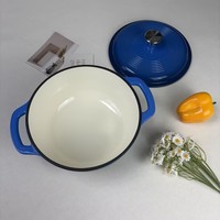 Cocotte en fonte émaillée antiadhésive, compatible gaz et induction, pour cuisson au four