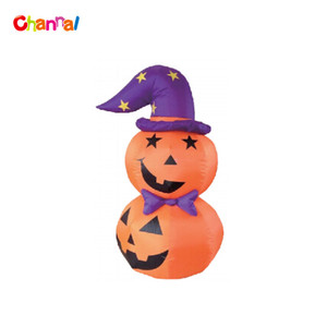 Sorcière gonflable d'Halloween avec citrouille et lumières LED Décoration extérieure pour jardin et cour - Product Image 3