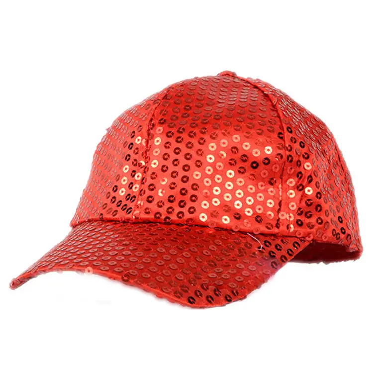 Hat Adjustable Women Men Shining Sequin Baseball Hat Sequined Glitter Dance Party Cap Clubwear Costume Adjustable Size