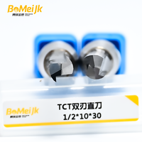 BoMeiJK Mata Bor Router TCT 2 Mata Pisau Lurus Kelas Industri, Pemotong Karbida Tugas Berat untuk Pengerjaan Kayu ODM/OEM Sudut Helix 45