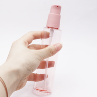 Vente flash - Flacon pompe en plastique PETG rose de 100 ml pour cosmétiques, soins de la peau