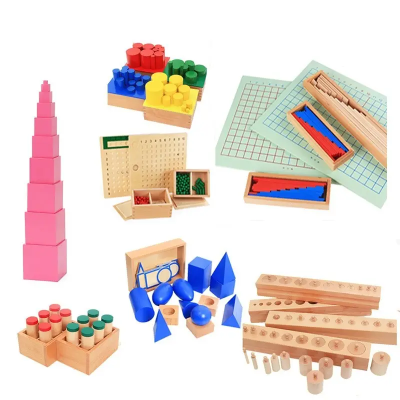 Детский сад деревянные учебные пособия Монтессори учебные материалы полный комплект