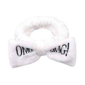 Serre-tête en peluche <span class=keywords><strong>OMG</strong></span> pour client grossiste, style coréen, multicolore, pour maquillage et soin du visage, avec lettres et nœud mignons, en polaire lavable - Product Image 4