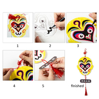 Perlengkapan Kerajinan DIY 45*15cm Topeng Opera Peking dari Kertas untuk Dekorasi Pesta Anak-anak pada Hari Imlek dan Liburan Festival Musim Semi