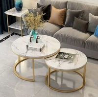 Table basse moderne minimaliste de luxe en fer forgé avec plateau en marbre pour le bureau et le salon, garantie 1 an