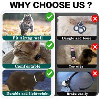 Collier GPS pour chat personnalisé, simple, mignon, sûr, imperméable, léger, avec support amovible pour AirTag, vente en gros