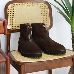 Bottes de neige britanniques printemps-été pour le bureau et la carrière, à lacets, bout carré, antidérapantes, respirantes, en caoutchouc à semelle épaisse - Product Image 1