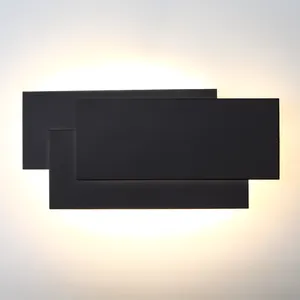 Applique da parete quadrata a tre strati 12W PMMA lampada decorativa per camera da letto moderna a parete per interni