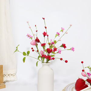 Bouquet de fleurs artificielles DAMAI en papier rouge et rose mélangé, fait main, décoration moderne pour la Saint-Valentin, mariage, fête des mères - Product Image 1