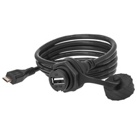 Conectores Circulares Impermeables Lshitech Hembra/Macho, Conector de Cable Mini/Micro USB2.0 para Montaje en Plano, 0.3-1m para Enchufe de Aviación