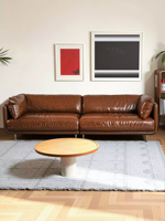 Italienisches einfaches minimalist isches Kunst sofa Flache gerade Reihe Echtes Leders ofa für Wohnzimmer möbel Set für Hotel Villa Heimgebrauch