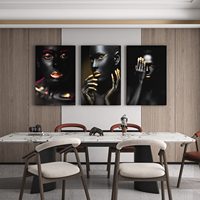 Mur Chambre Décor Encadré Noir Femme Fille Affiche Peinture Art Américain Africain Toile Peinture
