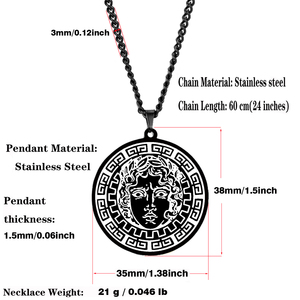 Collar con Colgante de Acero Inoxidable con Talismán Cortado con Láser, Amuleto de <span class=keywords><strong>Apolo</strong></span>, <span class=keywords><strong>Dios</strong></span> Solar Pagano de la Antigua Grecia - Product Image 4