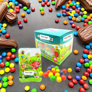Vente en gros de bonbons personnalisés en vrac Halal coloré arc-en-ciel <span class=keywords><strong>Mini</strong></span> chocolat fourré Bonbons Snack Chocolat sucré Haricot aromatisé aux fruits OEM/ODM - Product Image 1