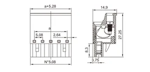Derks YC310-500/508 2-24P 5.00mm/5.08mm pitch plug in morsettiera connettore spinotti elettrici per morsetti pcb