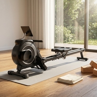 Máquina de Remo Magnética con Resistencia, para Uso en Interiores, con Batería Autoalimentada, para Uso Doméstico y Comercial, Estructura de Hierro