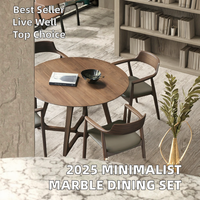 Table de salle à manger ronde en bois massif de luxe léger au design nordique contemporain pour meubles de réception et de salle à manger