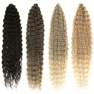 Russie Ariel Jessica Katrine <span class=keywords><strong>Monica</strong></span> Crochet Synthétique Tressage Extension De Cheveux Lâche Vague Profonde Synthétique Bouclés Vague Twist - Product Image 3