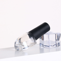 Flacon en verre vide pour vernis à ongles en gel UV de taille personnalisée de 3 ml avec bouchon en plastique noir et pinceau