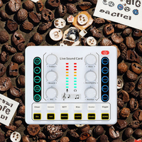 Carte son Debra M8 Interface audio - Mixeur d'enregistrement en studio avec microphone à condensateur Carte son pour la production musicale et la diffusion de podcasts
