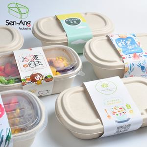 Senang02 Gut verkaufte Kaffeetasse Deckel Catering Tablett Clam shell 1 <span class=keywords><strong>2</strong></span> 3 Takeaway To Go Food Zuckerrohr Bagasse Container - Product Image 4