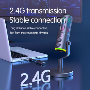 Microphone à condensateur SU8 sans fil USB-C pour podcast, jeux, diffusion en direct, <span class=keywords><strong>enregistrement</strong></span> avec réduction de bruit DSP - Product Image 4