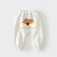 Pantalones Deportivos para Bebés, Forrados de Felpa, de Algodón, con Estampado de Dibujos Animados, Cintura Media, para Bebés con Trasero Grande