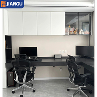 Meubles de bureau modernes pour la maison, ensemble de bureau d'ordinateur mural personnalisé avec armoire pour le travail et l'apprentissage