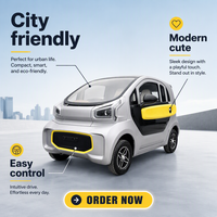 Voiture électrique à 4 roues à faible vitesse et longue portée, 4 places, moteur AC 1500W, batterie au plomb-acide, freins à disque doubles, contrôleur intelligent