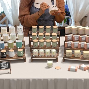 Organizador de cosméticos de madera con varios niveles, soporte para pasteles de encimera, expositor de muñecas de madera maciza - Product Image 2